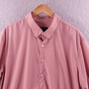 Mizzen+Main Performance Geometric Button Down Shirt Men's XXL Trim Red White